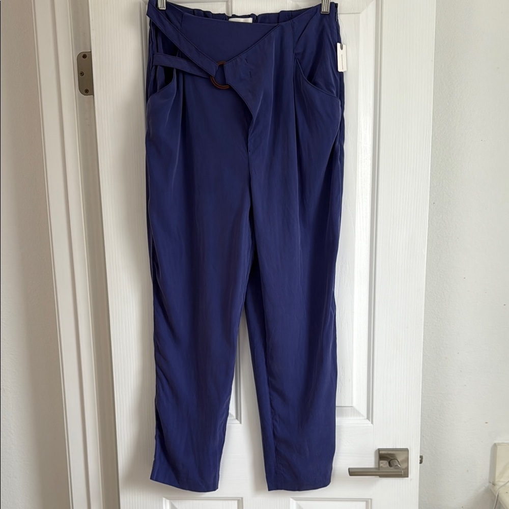 Anthropologie Cupro High Wrap Front Trouser Pants